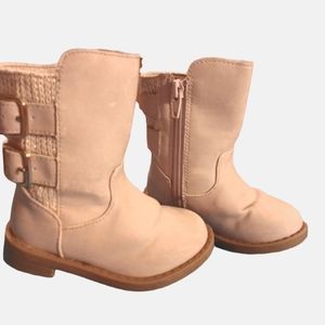 CAT & JACK Girls Pink Buckled Cowgirl Boots Size 5
